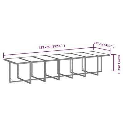 vidaXL 15-delige Tuinset met kussens poly rattan zwart