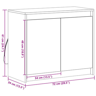 vidaXL Dressoir met LED 72x34x61 cm bewerkt hout gerookt eikenkleurig