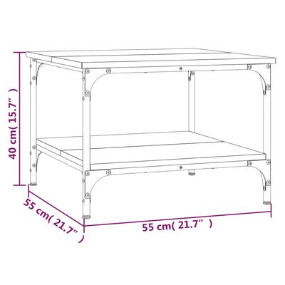 vidaXL Salontafel 55x55x40 cm bewerkt hout gerookt eikenkleurig