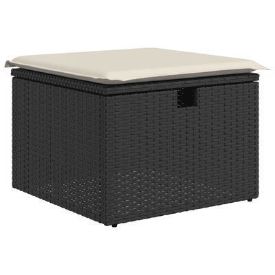 vidaXL 5-delige Loungeset met kussens poly rattan zwart