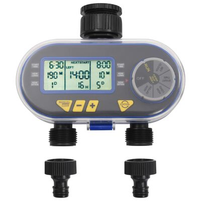 vidaXL Watertimer digitaal met dubbele uitgang en vochtsensor