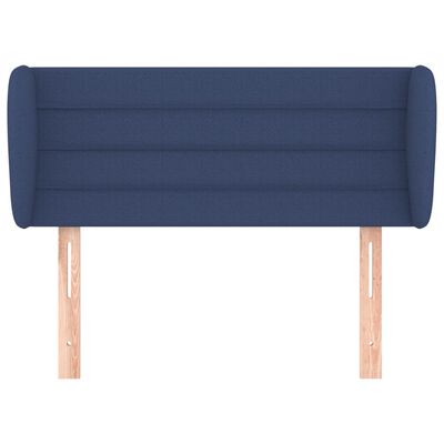 vidaXL Hoofdbord met randen 103x23x78/88 cm stof blauw