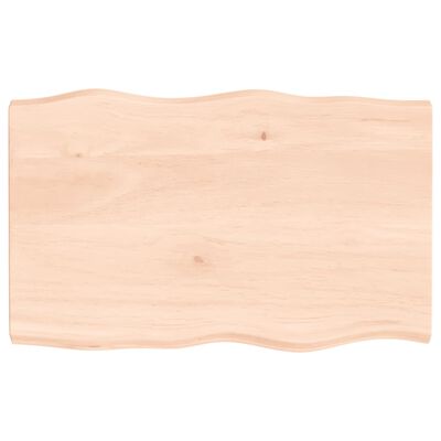 vidaXL Tafelblad natuurlijke rand 80x50x(2-4) cm massief eikenhout