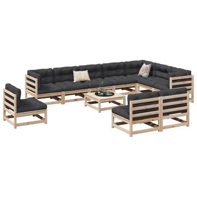 vidaXL 11-delige Loungeset massief grenenhout