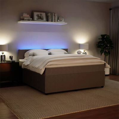 vidaXL Boxspring met matras fluweel lichtgrijs 180x200 cm