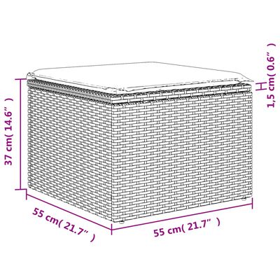 vidaXL 9-delige Loungeset met kussens poly rattan zwart