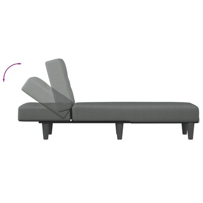 vidaXL Chaise longue stof donkergrijs