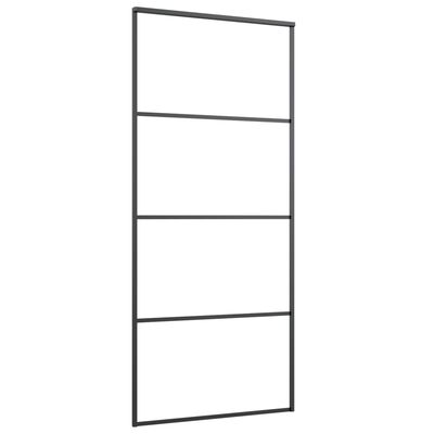 vidaXL Schuifdeur met beslag 90x205 cm ESG-glas en aluminium