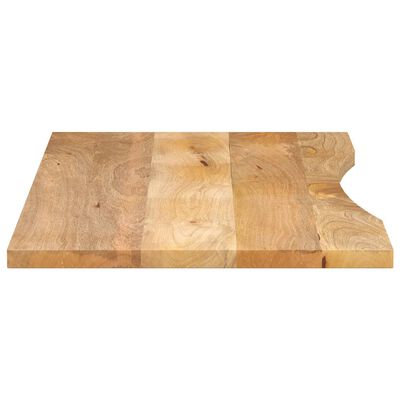 vidaXL Bureaublad met ronding 120x60x2,5 cm massief ruw mangohout