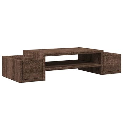 vidaXL Monitorstandaard met opbergruimte 70x27x15 cm hout bruin eiken