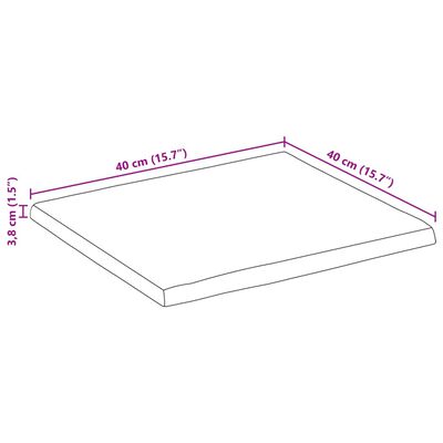 vidaXL Tafelblad met natuurlijke rand 40x40x3,8 cm massief mangohout