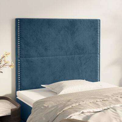 vidaXL Hoofdborden 2 st 80x5x78/88 cm fluweel donkerblauw