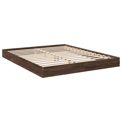 vidaXL Bedframe zonder matras bewerkt hout bruin eikenkleur 150x200 cm