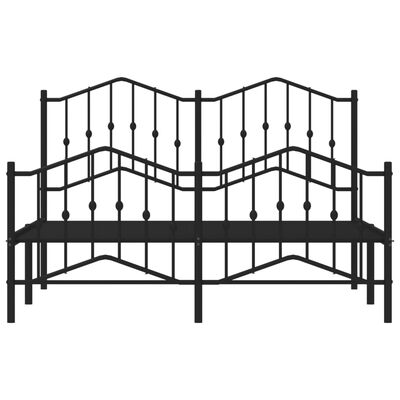 vidaXL Bedframe met hoofd- en voeteneinde metaal zwart 150x200 cm