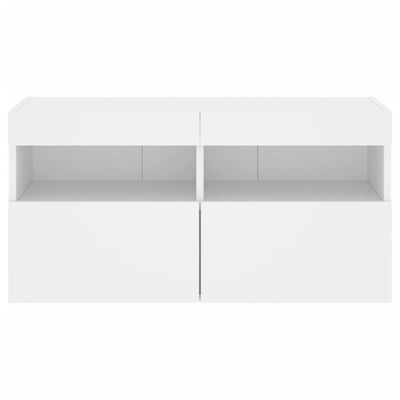 vidaXL Tv-wandmeubel met LED-verlichting 80x30x40 cm wit