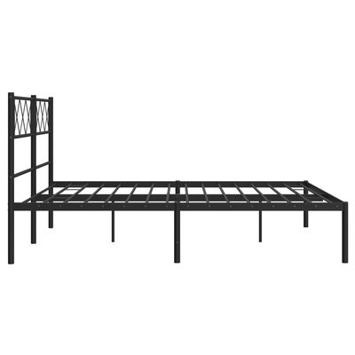 vidaXL Bedframe met hoofdbord metaal zwart 150x200 cm