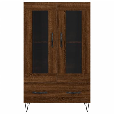 vidaXL Hoge kast 69,5x31x115 cm bewerkt hout bruin eikenkleur