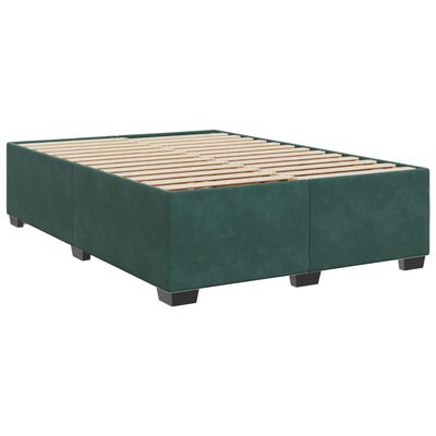 vidaXL Boxspring met matras fluweel donkergroen 140x190 cm