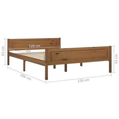 vidaXL Bedframe massief grenenhout honingbruin 120x200 cm