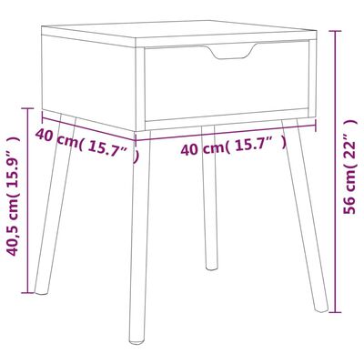 vidaXL Nachtkastjes 2 st 40x40x56 cm bewerkt hout betongrijs