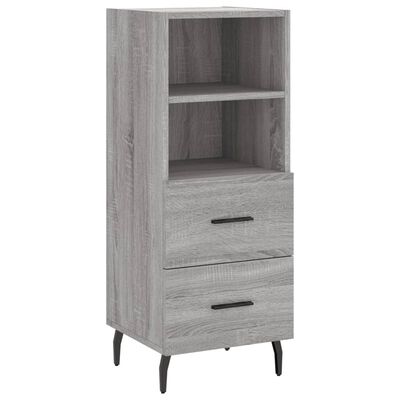 vidaXL Hoge kast 34,5x34x180 cm bewerkt hout grijs sonoma eikenkleurig