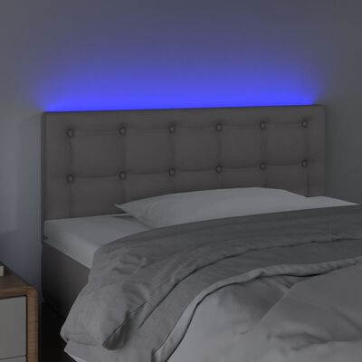 vidaXL Hoofdbord LED 100x5x78/88 cm kunstleer grijs