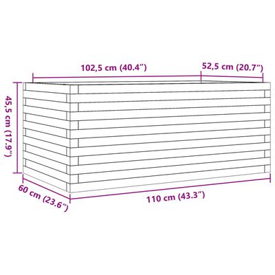 vidaXL Plantenbak 110x60x45,5 cm geïmpregneerd grenenhout