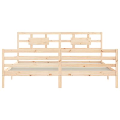 vidaXL Bedframe met hoofdbord massief hout