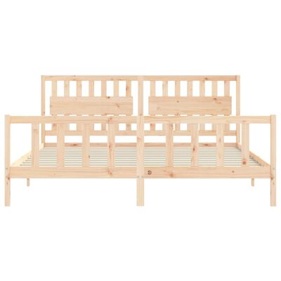 vidaXL Bedframe met hoofdbord massief hout 200x200 cm