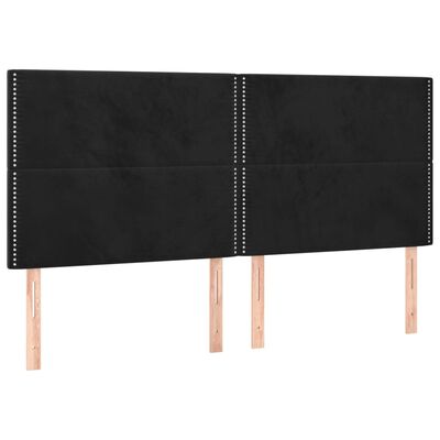 vidaXL Hoofdbord LED 180x5x118/128 cm fluweel zwart