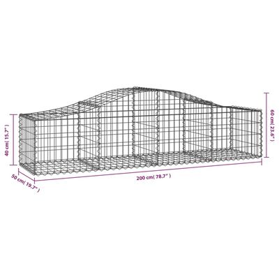 vidaXL Schanskorven 5 st gewelfd 200x50x40/60 cm gegalvaniseerd ijzer