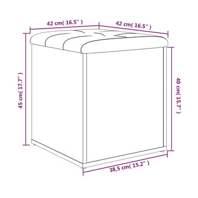 vidaXL Opbergbankje 42x42x45 cm bewerkt hout grijs sonoma eikenkleurig