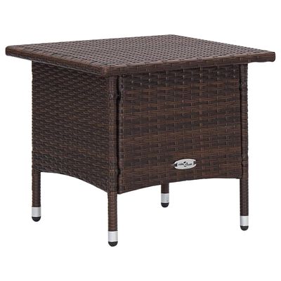 vidaXL 2-delige Loungeset met kussens poly rattan bruin