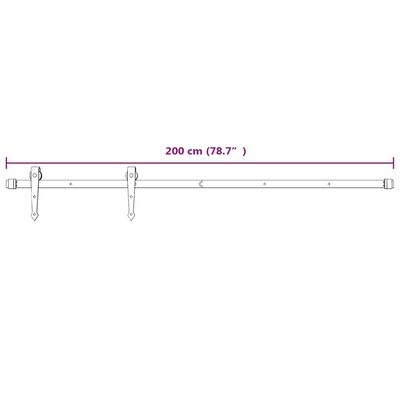 vidaXL Schuifdeur met beslag 70x210 cm massief grenenhout