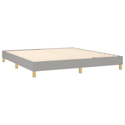 vidaXL Boxspring met matras stof lichtgrijs 160x200 cm