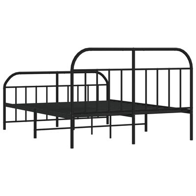 vidaXL Bedframe met hoofd- en voeteneinde metaal zwart 140x200 cm