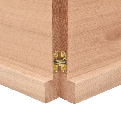 vidaXL Wandschap 120x50x(2-4)cm behandeld massief eikenhout lichtbruin