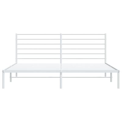 vidaXL Bedframe met hoofdbord metaal wit 200x200 cm