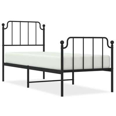 vidaXL Bedframe met hoofd- en voeteneinde metaal zwart 80x200 cm