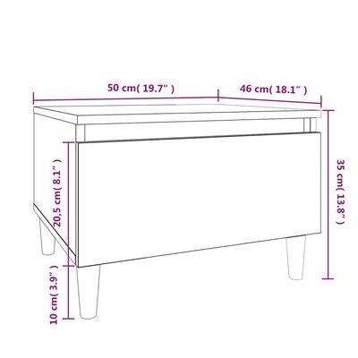 vidaXL Bijzettafels 2 st 50x46x35 cm bewerkt hout betongrijs