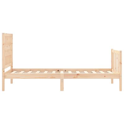 vidaXL Bedframe met hoofdbord massief hout 100x200 cm