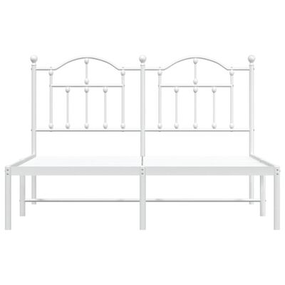 vidaXL Bedframe met hoofdbord metaal wit 150x200 cm