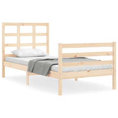 vidaXL Bedframe met hoofdbord massief hout