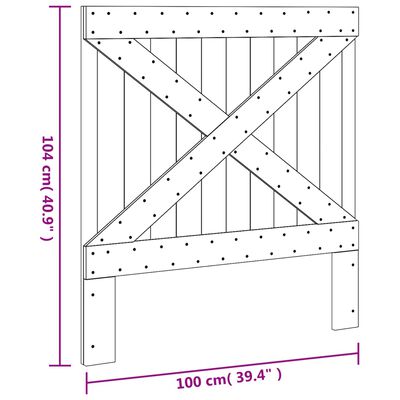 vidaXL Hoofdbord 100x104 cm massief grenenhout