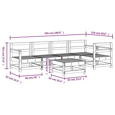 vidaXL 6-delige Loungeset geïmpregneerd grenenhout