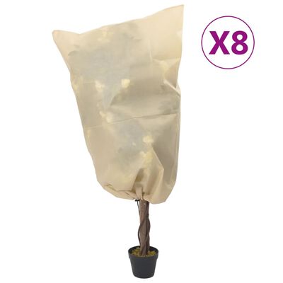 vidaXL Plantenhoezen met trekkoord 8 st 70 g/m² 0,8x0,8 m