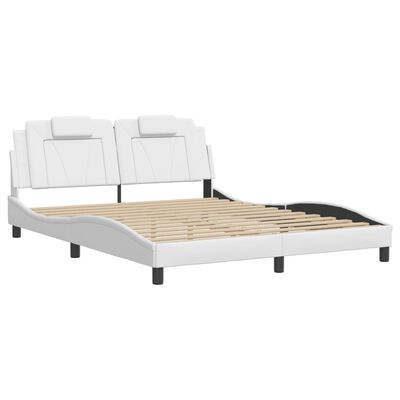 vidaXL Bedframe met hoofdbord kunstleer wit 160x200 cm