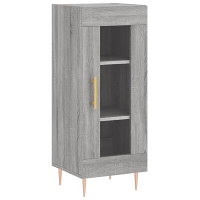 vidaXL Hoge kast 34,5x34x180 cm bewerkt hout grijs sonoma eikenkleurig