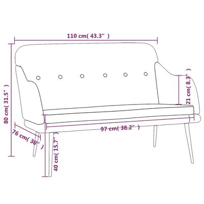 vidaXL Bankje 110x76x80 cm stof lichtgeel