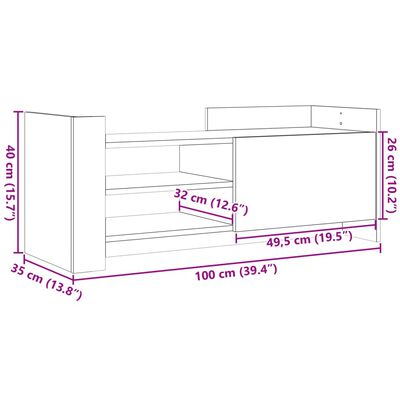 vidaXL Tv-meubel 100x35x40 cm bewerkt hout betongrijs